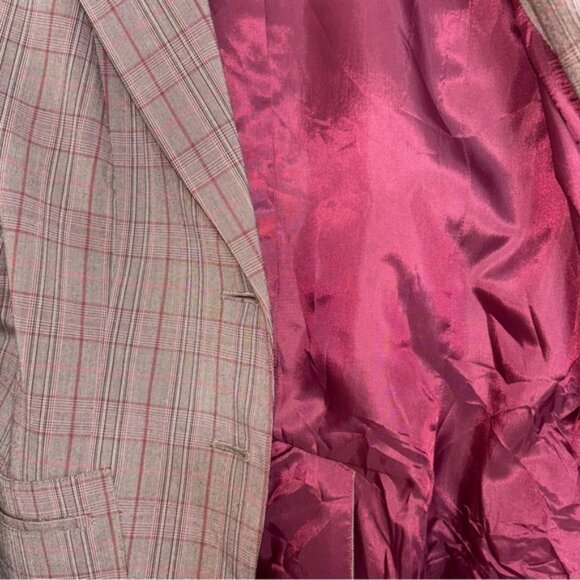 Kenneth Cole Women's Size 12 Plaid Blazer Brown Button Front Pockets Lined Short - Picture 9 of 10